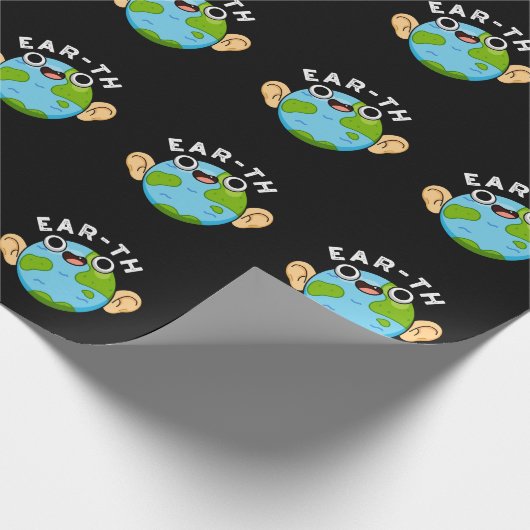 Papier Cadeau Ear-th Funny Earth Pun Dark BG (Coin)