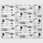 Papier Cadeau Early Aviation Airplane Biplane Wrapping Paper (Plat)