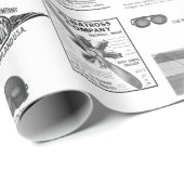 Papier Cadeau Early Aviation Airplane Biplane Wrapping Paper (Coin rond)