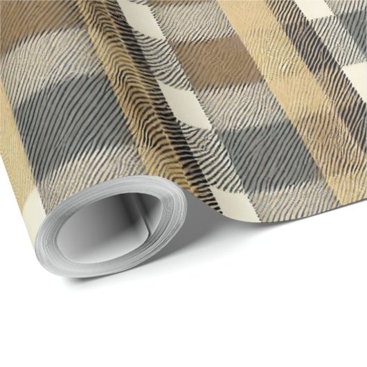 Papier Cadeau Earth Tones Gold Christmas Motif#7 ID1009 (Coin rond)