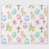 Papier Cadeau Easter Blessings – Seamless Bunny & Cross Pattern (Plat)
