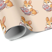Papier Cadeau Easter Bunny Pattern Wrapping Paper | Glossy Art (Coin rond)