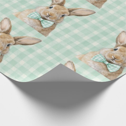Papier Cadeau Easter Bunny Plaid Pattern Wrapping Paper (Coin)