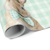 Papier Cadeau Easter Bunny Plaid Pattern Wrapping Paper (Coin rond)