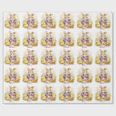 Papier Cadeau Easter Bunny Purple Jacket Baby Shower (Plat)