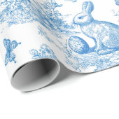 Papier Cadeau Easter-rabbit-toile-de-jouy pattern (Coin rond)