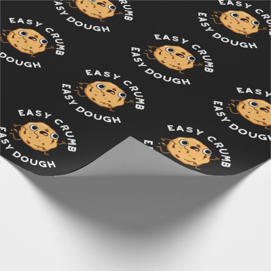 Papier Cadeau Easy Crumb Easy Dough Funny Cookie Pun Dark BG (Coin)