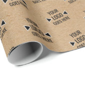 Papier Cadeau Easy Custom Logo Motif Faux Rustic Brown Kraft (Coin rond)
