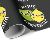Papier Cadeau Easy Peasy Lemon Squeezy Funny Fruit Pun Dark BG (Coin rond)