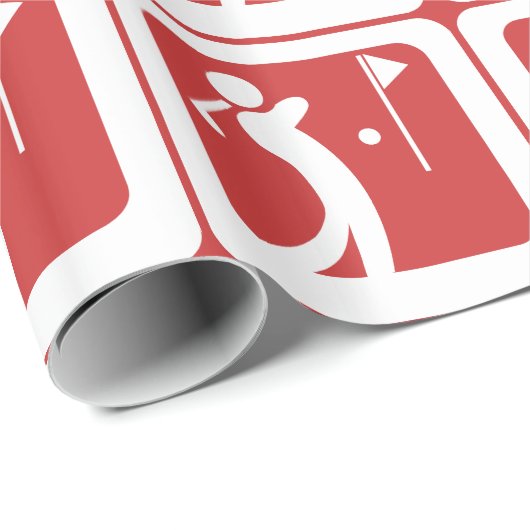 Papier Cadeau Eat Sleep Golf (Coin rond)