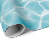 Papier Cadeau Eau bleu cristal ondulante (Coin rond)