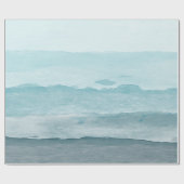 Papier Cadeau Eau bleu mer Abstraite (Plat)