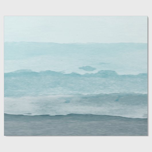 Papier Cadeau Eau bleu mer Abstraite (Plat)