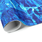 Papier Cadeau Eau Bleue Et Blanche (Coin rond)