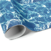 Papier Cadeau Eau bleue étincelante (Coin rond)