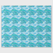 Papier Cadeau Eau Bleue Océan Vagues de mer (Plat)