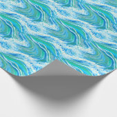 Papier Cadeau Eau Bleue Océan Vagues de mer (Coin)