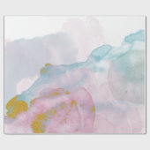 Papier Cadeau Eau bleue-rose Watercolor (Plat)