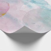 Papier Cadeau Eau bleue-rose Watercolor (Coin)
