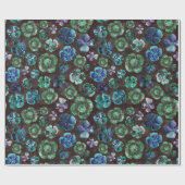 Papier Cadeau Eau Chanceuse Aquarelle Trèfles Verts (Plat)