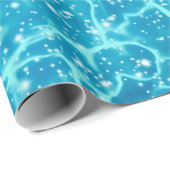 Papier Cadeau Eau de la mer bleue avec étincelles (Coin rond)