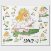 Papier Cadeau Eau Lily Fleur mignonne Enfant Floral Fée Girl (Plat)