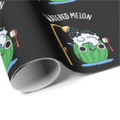 Papier Cadeau Eau Melon Funny Watermelon Pun Dark BG (Coin rond)