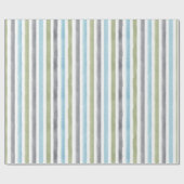 Papier Cadeau Eau nautique rustique rayures plage mariage (Plat)