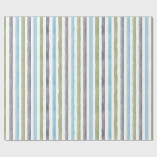 Papier Cadeau Eau nautique rustique rayures plage mariage (Plat)