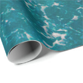 Papier Cadeau Eau sombre noire bleu mousse ondulée (Coin rond)