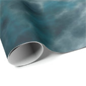 Papier Cadeau Eau turquoise et grise (Coin rond)