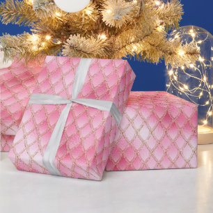 Papier Cadeau Écailles de dragon rose vif