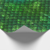 Papier Cadeau Écailles de dragon vert foncé (Coin)