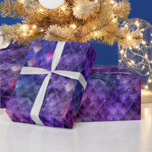 Papier Cadeau Écailles de dragon violet