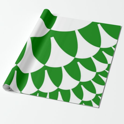 Papier Cadeau Écales vertes et blanches (Déroulé)