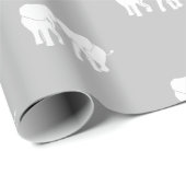 Papier Cadeau Échange Cadeau Couple Eléphant Blanc Cute Noël (Coin rond)