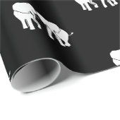 Papier Cadeau Échange cadeau d'éléphant noir et blanc (Coin rond)