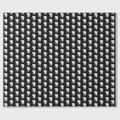 Papier Cadeau Échange cadeau d'éléphant noir et blanc Noël (Plat)