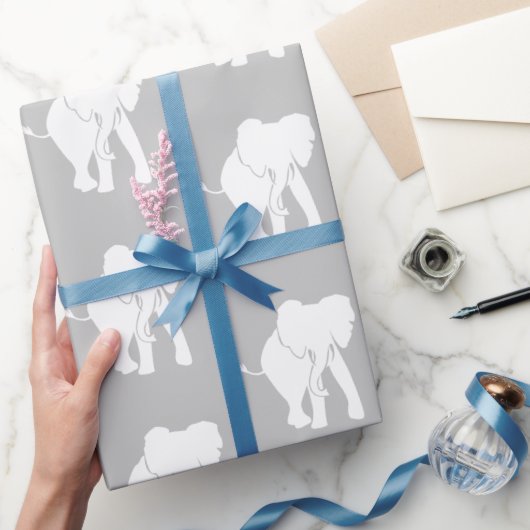 Papier Cadeau Échange Cadeau Eléphant Blanc Cute Jeu de Noël (Cadeaux)
