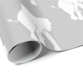 Papier Cadeau Échange Cadeau Eléphant Blanc Cute Jeu de Noël (Coin rond)