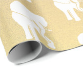 Papier Cadeau Échange Cadeau Eléphant Blanc Cute Jeu de Noël (Coin rond)