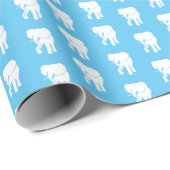 Papier Cadeau Échange Cadeau Eléphant Blanc Cute Jeu de Noël (Coin rond)