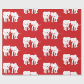 Papier Cadeau Échange Cadeau Eléphant Blanc Cute Jeu de Noël (Plat)