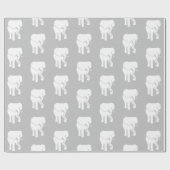 Papier Cadeau Échange Cadeau Eléphant Blanc Cute Jeu de Noël (Plat)