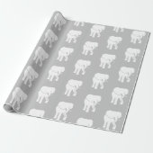Papier Cadeau Échange Cadeau Eléphant Blanc Cute Jeu de Noël (Déroulé)