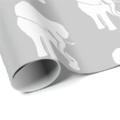 Papier Cadeau Échange Cadeau Eléphant Blanc Cute Jeu de Noël (Coin rond)