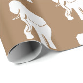 Papier Cadeau Échange Cadeau Eléphant Blanc Cute Jeu de Noël (Coin rond)