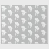 Papier Cadeau Échange Cadeau Eléphant Blanc Cute Jeu de Noël (Plat)