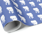 Papier Cadeau Échange Cadeau Eléphant Blanc Cute Jeu de Noël (Coin rond)