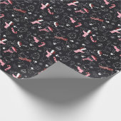 Papier Cadeau Écharpe de Noël portant Père Noël Chat Kitty Anima (Coin)